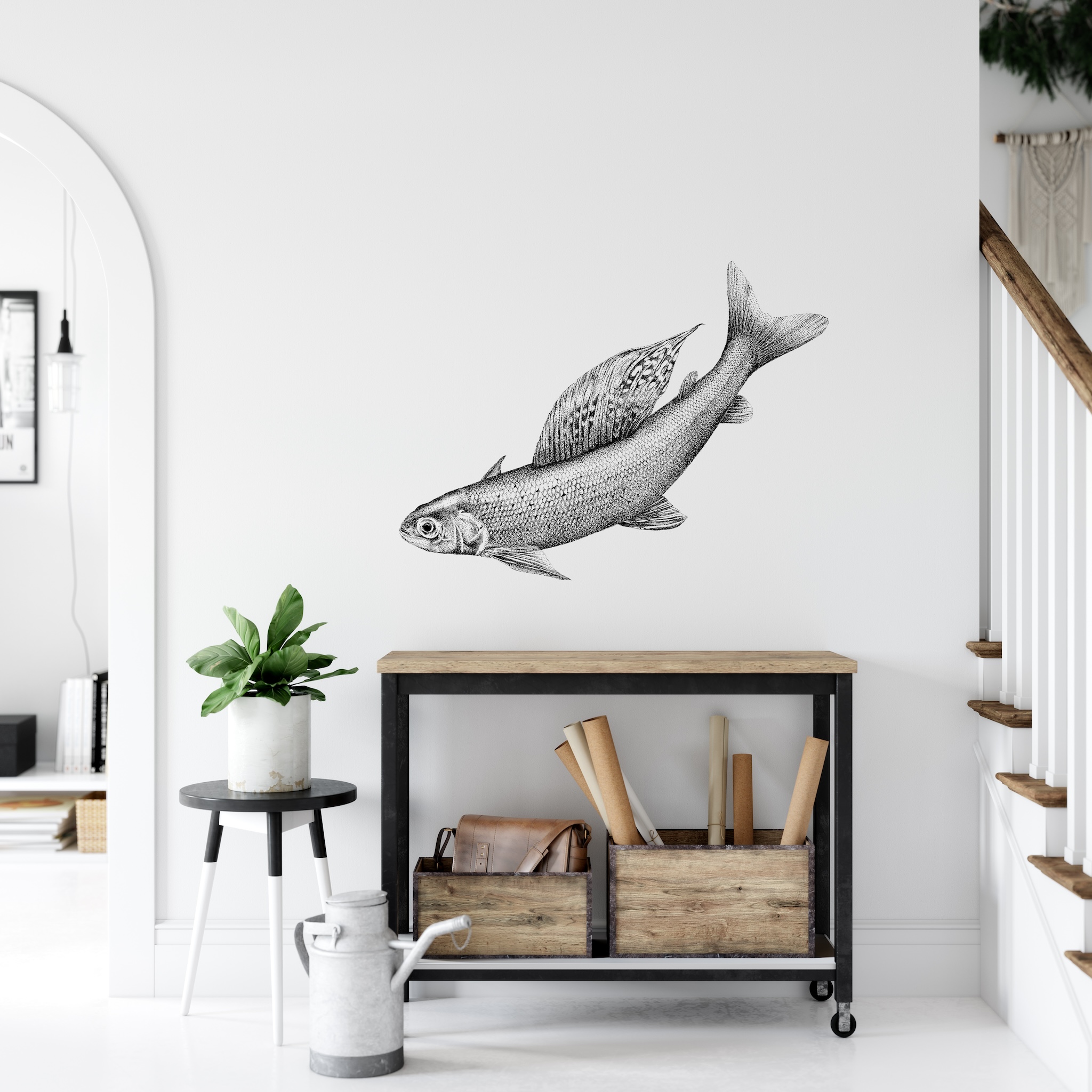 Fine Forest vis op muur