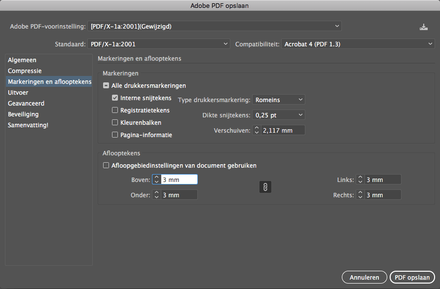 Afloop & Snijtekens Adobe Illustrator