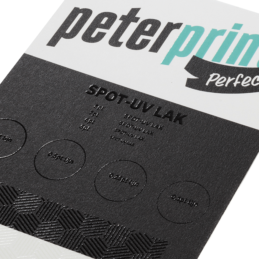 Spot-UV lak ongestreken papier