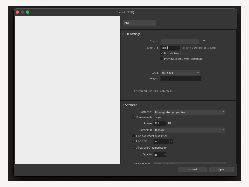 PDF exporteren in Affinity Publisher 2
