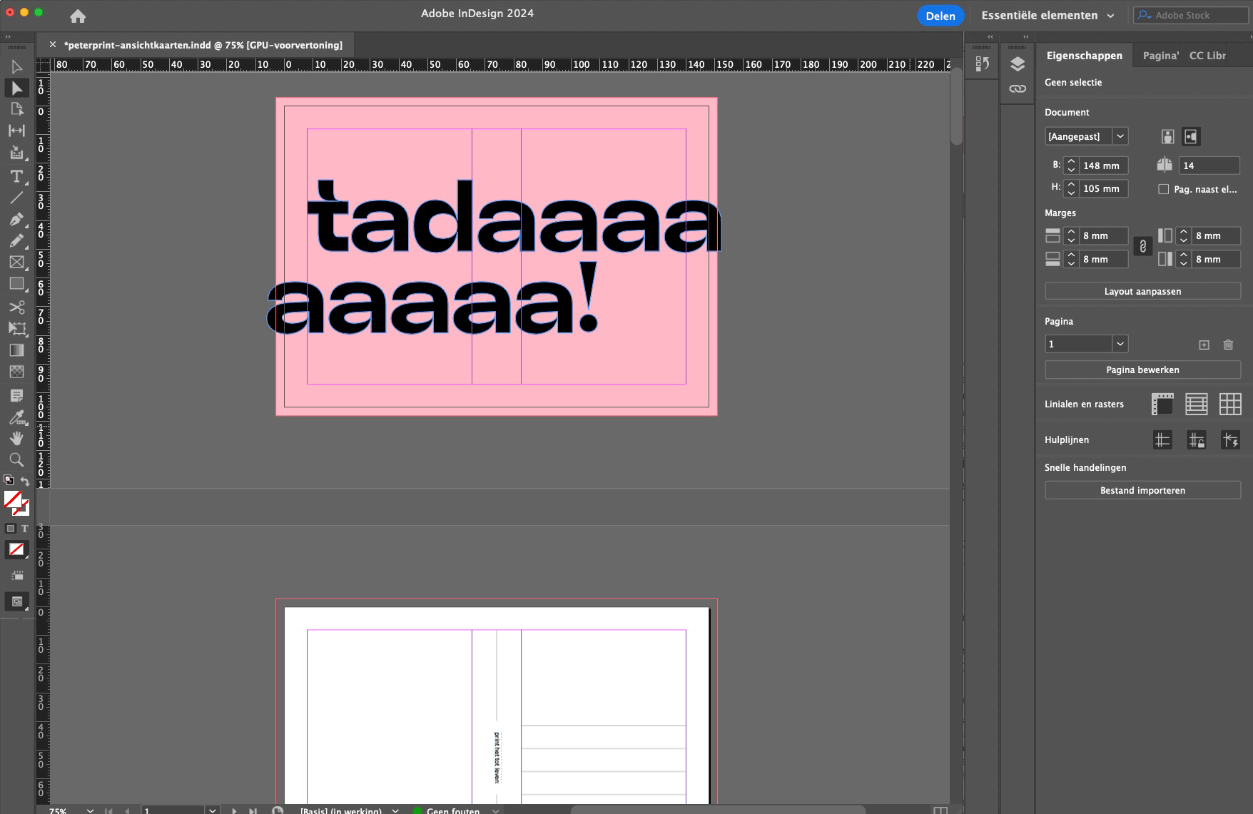 InDesign interface