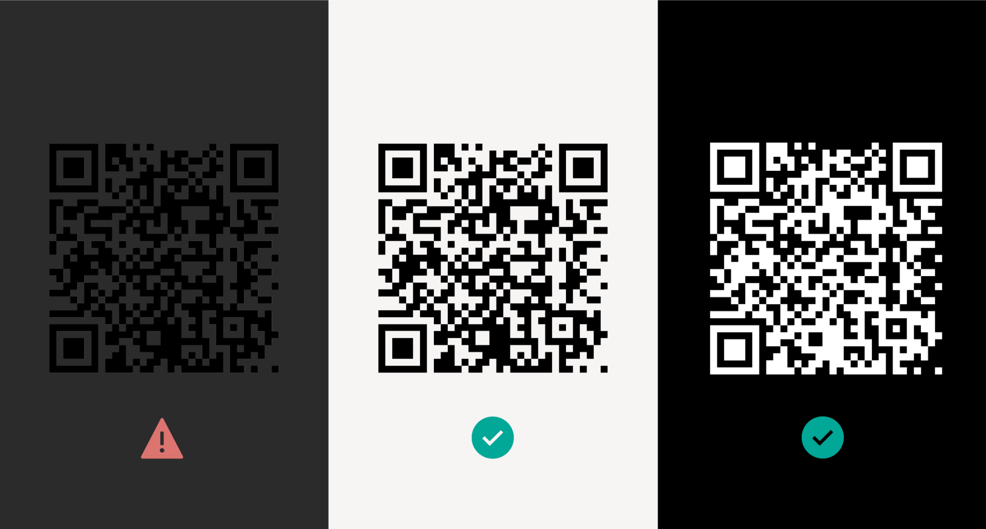 voldoende contrast tussen achtergrond en qr-code
