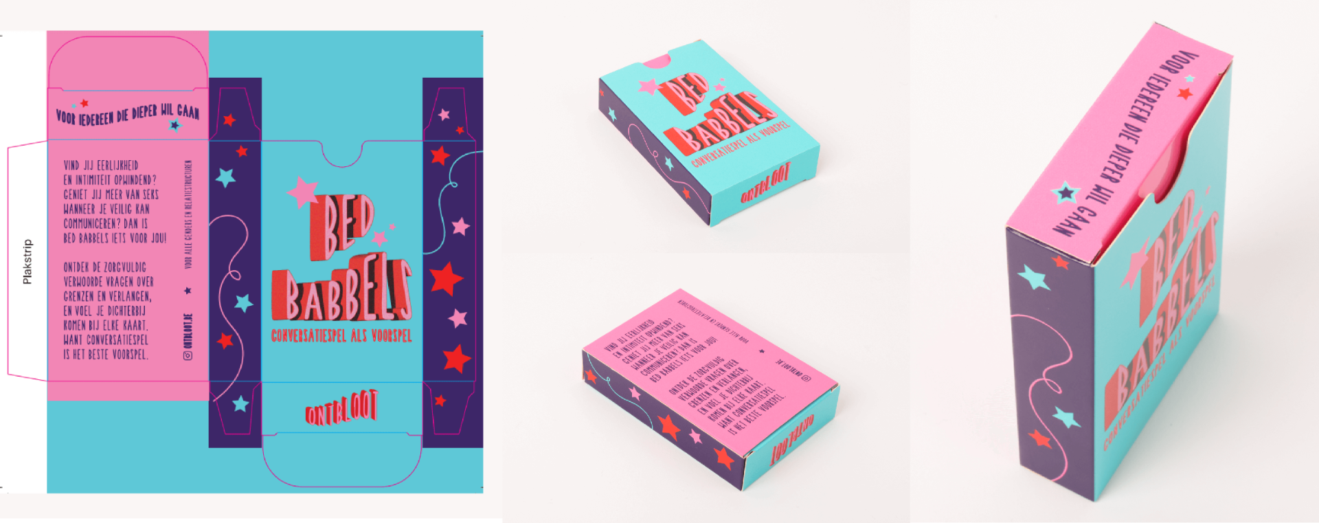 Kaartendoosjes voorbeeld: ontwerp en in elkaar gevouwen