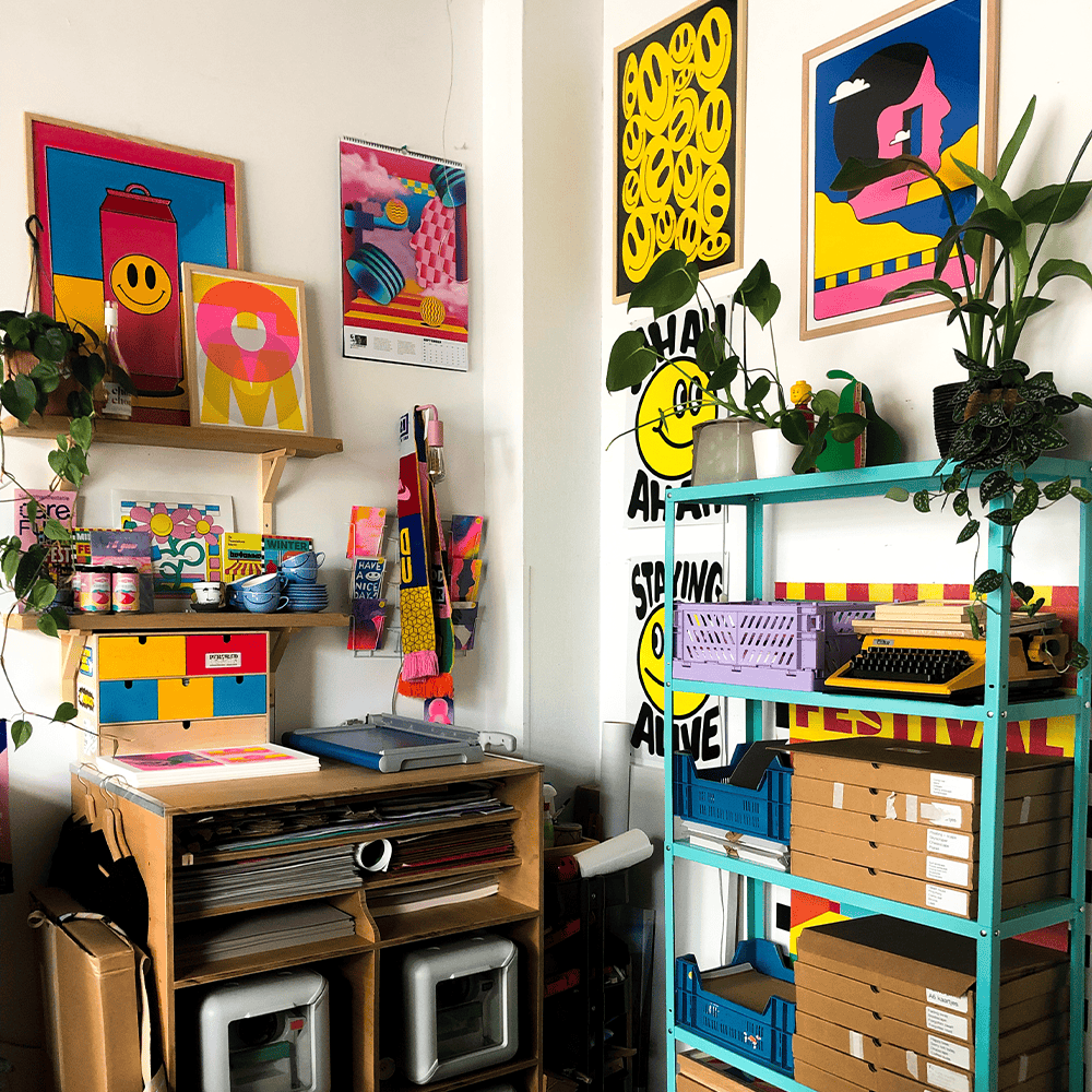 kleurrijk hoekje met illustraties