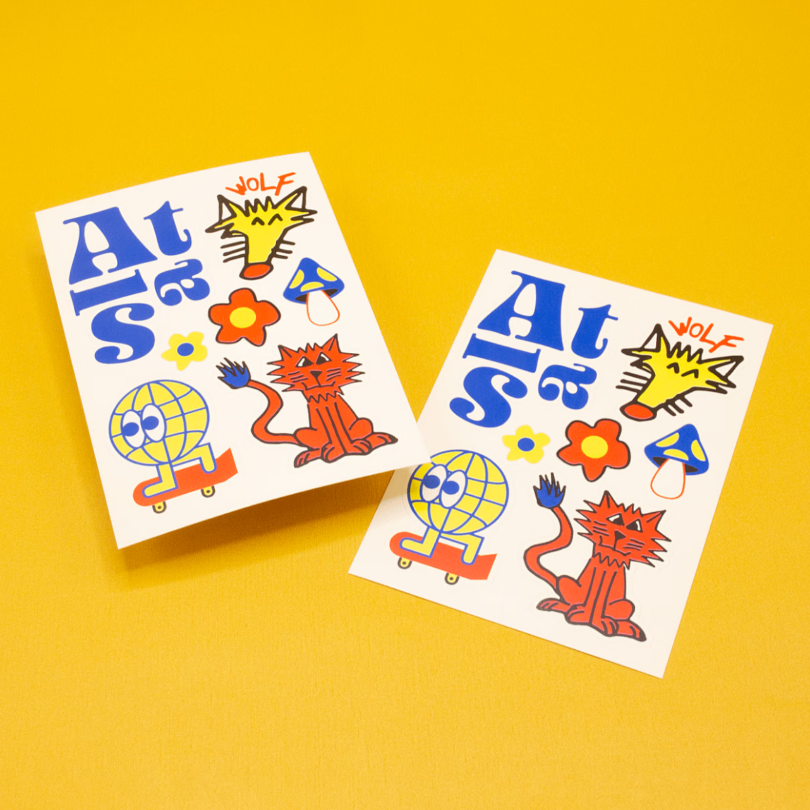 stickers met gele achtergrond